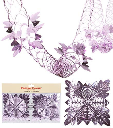 Christmas Concepts® Pack Of 2 9ft Garland Festive Hanging Decorations - Christmas Decorations (BABY PINK)