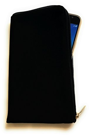 Reissverschluss Handytasche Softcase schwarz geeignet für Apple iPhone 11 12 13 14 15 Pro - Handy Schutz Hülle Slim Case Cover Etui Zipper Tasche