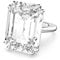 Swarovski Mesmera Cocktail Ring, Kristall im Oktagon-Schliff, Weiss, Rhodiniert
