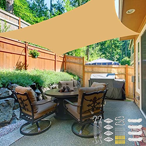 Tende da Sole per Esterno Rettangolare, Tende da Sole per Esterno Protezione Raggi UV per Balconi Arredo Giardino Gazebo, Telo Copertura Pergolato con Attacco per Giardino Balcone Terrazza,#5,2x3m