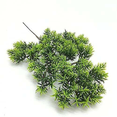 ZYLLZY 6 Stück künstliche Bonsai-Kiefernzweige, künstliche Tannenzweige, DIY-Bonsai-Zubehör, dunkelgrüne künstliche Kiefernnadeln, Blätter, Thuja-Zweige für Weihnachtsdekoration