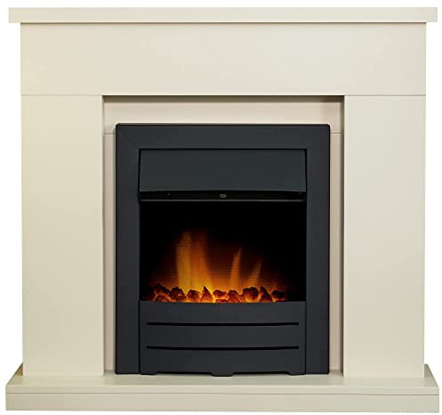 Adam Lomond Fireplace in Stone Effect with Colorado Electric Fire in Black, 39 Inch