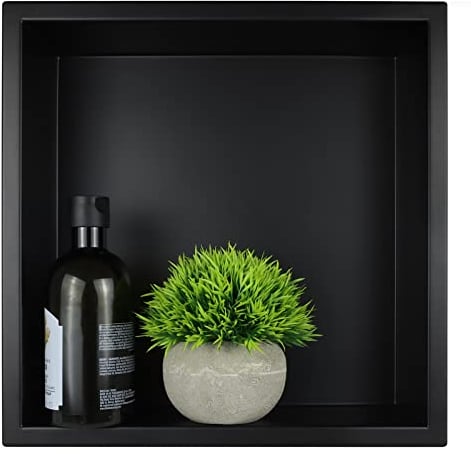 Bernkot Duschnische 304 Edelstahl 30 cm × 30 cm × 10 cm Wandnische Schwarz für Badezimmeraufbewahrung Keine Fliesen erforderlich Duschnische Einbaunische Dusche Übermontage