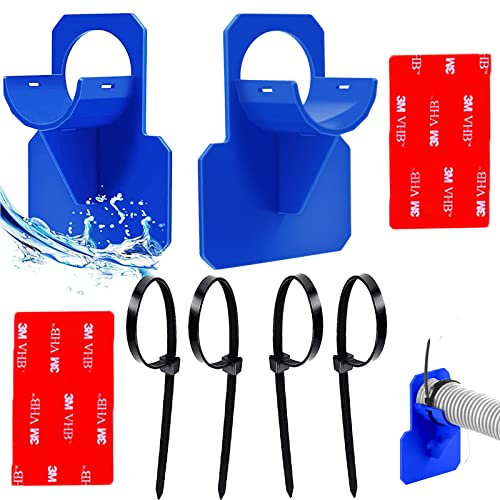 2 Pezzi Supporto per Tubo da Piscina,Plastica Supporti per Tubo da Piscina(30-37 mm),per Piscine Fuori Terra Accessori (Blu)