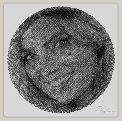 RingString- String Art Fadengemälde DIY | personalisiertes Geschenk | eigenes Bild als Garnportrait | Wunschmotiv | Wandbild (Maxi 50x50 cm)