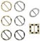 DLAND 8 Stück Schalschnallen für Damen, spiralförmig, rund & diamantverziert, Hemdgürtelverschlüsse, verstellbare Metallschnallen für Schals, T-Shirts, Gürtel (6 rund + 1 quadratisch + 1 oval