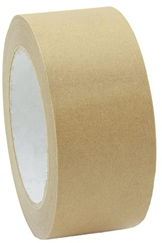 NATEE Nastro adesivo in carta kraft, completamente riciclabile, resistente, ecologico, per imballaggi e scatole, carta marrone per traslochi, confezione da 1, 48 mm x 50 m