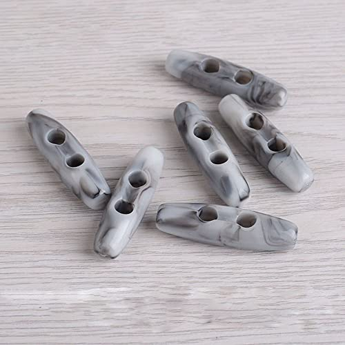 Generic 20Pcs 3.9cm Acryl Knebelknöpfe Kunststoff Knebelknöpfe Ovale Doppellochknöpfe 2 Loch Horn Umschaltknöpfe Nähknöpfe Für Zum Nähen, Basteln und Dekorieren DIY-Kleidung Nähzubehör