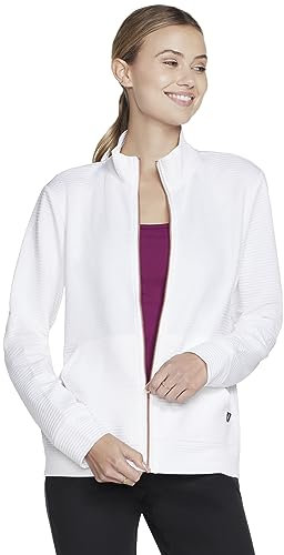Skechers Gowalk W3JA261 Women's Hoodless Hoodie Everywhere Jacket White, 100 Wht White, XL