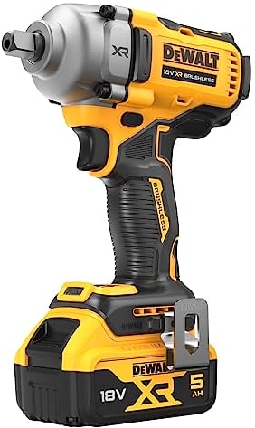 DEWALT DCF892P2T-QW - Avvitatore ad impulsi a batteria XR 18V, coppia 813 Nm, incluse 2 batterie da 18V/5,0 Ah, caricabatterie, gancio per cintura in metallo e custodia T-STAK
