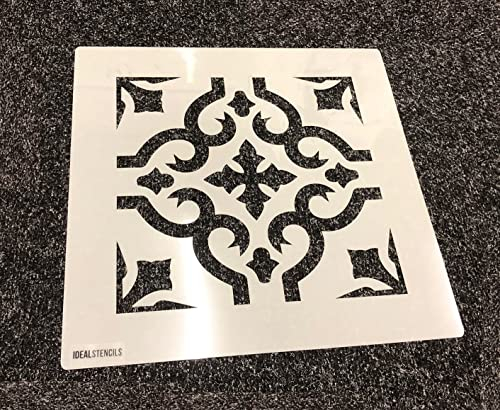 Ideal Stencils Salamanca Fliesenschablone – 30 x 30 cm – Revamp Fliesen, Terrassenplatten und andere Bodenbeläge mit Schablonen, kostengünstig