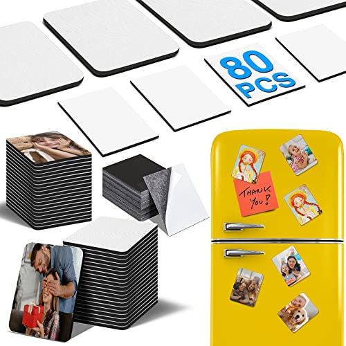 Lot de 40 aimants de Sublimation personnalisés pour réfrigérateur, Cuisine, Four à Micro-Ondes, Calendrier de Bureau avec 40 tampons en Caoutchouc Vierges (6 x 8 cm), 40 aimants Doux