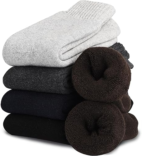 VoJoPi 5 Pairs Thermal Mens Socks, Cozy Cushioned Thick Socks for Hiking Walking Casual, UK 6-11