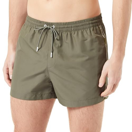 Calvin Klein Short de Bain Homme Short Drawstring Court, Vert (Battle Green), M