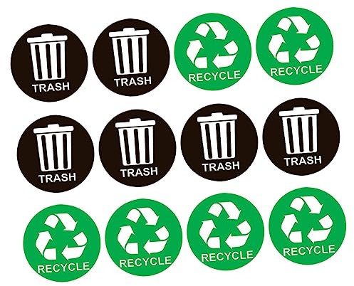 Zerodeko 2 Garbage Classification Sign Recycle Sign Sticker Recycle Sticker for Trash Can Recycle Bins Decal Trash Bin Labels Trash Can Compost Sticker Recycling Container Garbage Can Pvc