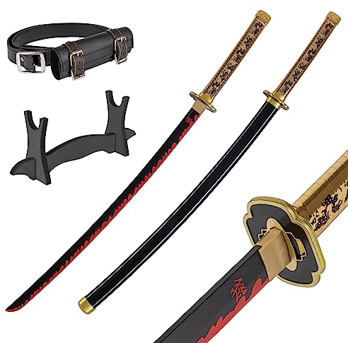 Bambus Anime Katana Cosplay Schwert, Katana Inspiriert Demon Slayer Schwert 105cm / 41 Zoll Hashira Pillars & Protagonist Katana, eine Vielzahl von Stilen zur Auswahl (Yoriichi Tsugikuni)