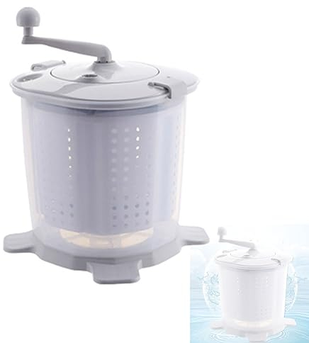 DJSDN Hand Power Mini Washing Machine, Mini Hand Crank Washing Machine Dehydrator, Non Electric Washing Machine for Camping, Apartments