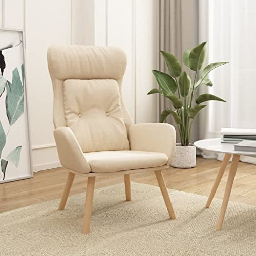 Homgoday Relaxsessel Ruhesessel Fernsehsessel Einzelliegesessel Loungesessel TV-Sessel Einzelsofa Schlafsessel Sessel Lesesessel für Wohnzimmer Schlafzimmer Creme Stoff