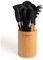 CREATE/Set de utensilios negro y madera / 11 utensilios, silicona y madera de haya, libres de BPA, resistente al calor hasta 230°C