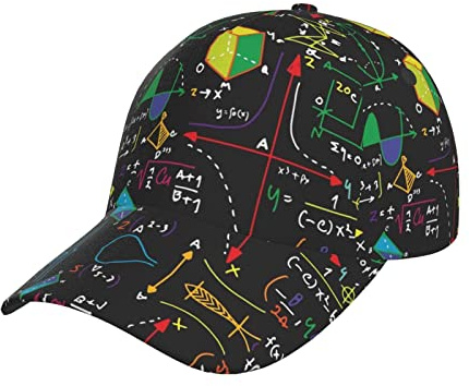 Mathe Quiz bedruckte Sportmütze, verstellbare Baseballkappe, Outdoor-Hut, Papa-Hut, Unisex, grafische Kappe, Nr. 712, One size