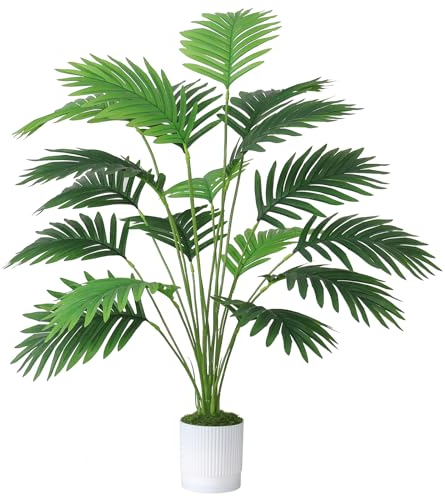 SOMYTING Feuilles de palmier artificielles en pot - Plantes tropicales Monstera - Feuilles vertes - 18 branches - 71 cm - Grande plante verte