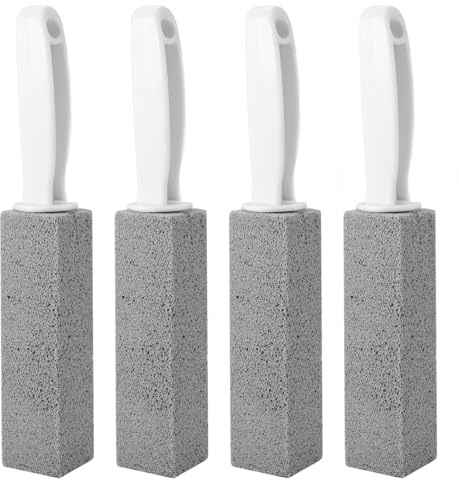 4 Piezas Limpieza Piedra Pomez, Bloque para Limpieza WC Piedra Pómez Limpiadora Cleaning Block WC Limpiador de Inodoros Piedra Pomez para Limpieza Piedra de Limpieza con Mango para Baño, Aseo