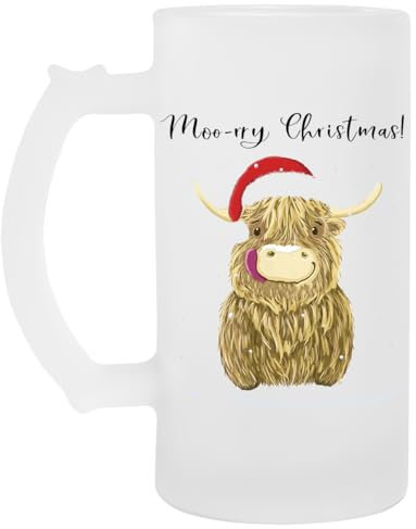 Scottish Highland Cow Glas Bier Becher Tasse Glass Beer Mug Cup
