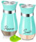 UDQYQ Ensemble salière et poivrière en acier inoxydable avec bouteille en verre, distributeur d'épices pour la maison, la cuisine, le restaurant, la table à manger (turquoise)