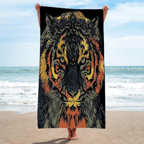 Toalla Playa Animal Toallas Playa Grande Microfibra Anti Arena Tigre Playa Toallas para NiñA NiñO Adulto Piscina Toalha de Praia Mujer Hombre 200x200cm