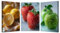 JOSUE 3 Teilig KüChe Bilder Leinwand Minimalistisches Obst wandbilder wohnzimmer modern Leinwand,Gelb, Rot Wandbilder Wohnzimmer Wanddeko Badezimmer Dekor-20x30cmx3 Gerahmt