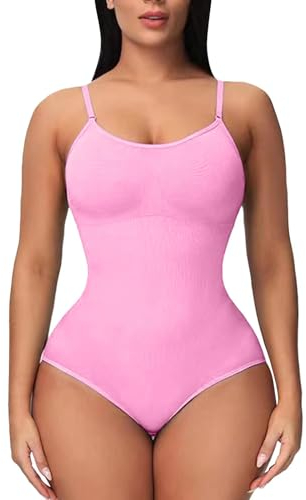Body für Damen, Shapewear, nahtlos, formender Tanga, Bodyshaper, Tank-Top, Taillentrainer in einer Flasche, rose, 48
