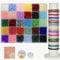 WOOLEE 1500Pcs Glass Beads Bracelet Making Kit, 30 Colors 6MM Crystal Round Glass Beads Jewelry Making kit. Bracelet, Necklace, Earrings and Phone Lanyard DIY Craft Set, Gift for Girls