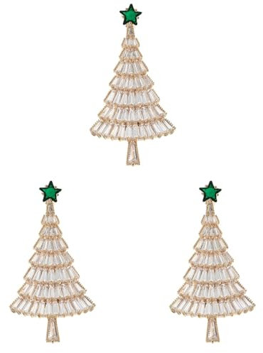 VALICLUD 3 Stk Weihnachtsbrosche Tütenfüller für Weihnachtsfeiern Weihnachtsdekoration weihnachts party christmas tree ornaments weihnachtsbaum brosche Weihnachten dekorative Brosche Golden