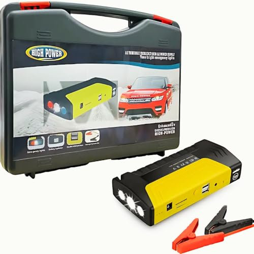 Jump Starter per Auto 300A 15000mAh con Power Bank Torcia LED e Kit di Emergenza per Avviamento Batteria