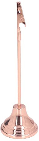 Metal Photo Memo Clip Stand, Wedding Banquet Clip Holder, Tabletop Display Stand, Place Card Holder for Desk Home Office (Rose Gold)
