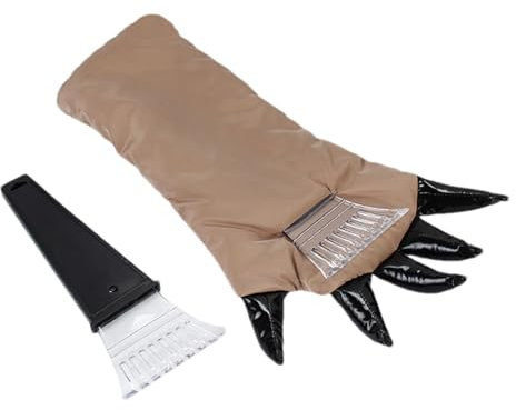 kratzer mit Handschuh,kratzer-Handschuhe,Auto-Windschutzscheiben-schaufel - Auto-Windschutzscheiben-Schaber mit Bärenklauen-Handschuh, Schnee-Schaber-Handschuhe für Autos, Schnee- und -Entferner