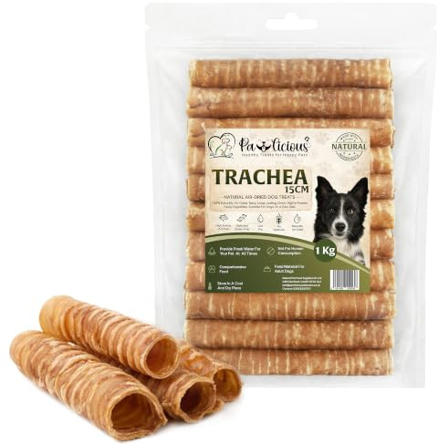 PAWLICIOUS Pet Supplies 2Kg Beef Air Pipe Trachea for Dog 15cm 100% Natural Healthy Air Dried Dog Treat Chews, Alternative Dental Sticks for Teeth Cleaner & Strong Chewing Muscles