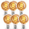 KANQIAO Edison Vintage Glühbirne E27, E27 LED Vintage Dimmbar 4W Retro LED Lampe Warmweiß Edison Glühbirne E27 Vintage Ideal für Nostalgie und Retro Beleuchtung im Haus Café Bar - 6 Stück （G80 SLX）