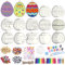 Ostern Basteln Holz, 536 Stück Holzanhänger Ostern zum Bemalen, Osterdeko Basteln Kinder Holz, DIY Anhänger Ostereier Hasen Blume Set mit Aquarellstift, Strass, Deko Schnur, Augen Zum Basteln
