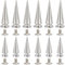 GORGECRAFT 30 Set 2 Größen 28mm 20mm Silberne Leder Punk Nieten Metallische Kegel Spike Nieten Schraubverschluss Punkrock Bullet Tree Lederhandwerk Ohrstecker Zum Anschrauben Kegel Nieten Für Lederb