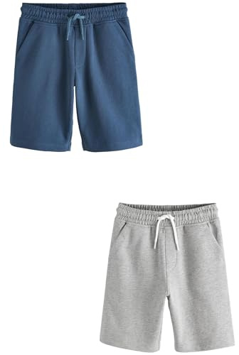 NEXT Jungen Standard Schlichte Jersey-Shorts Blau/Grau 146