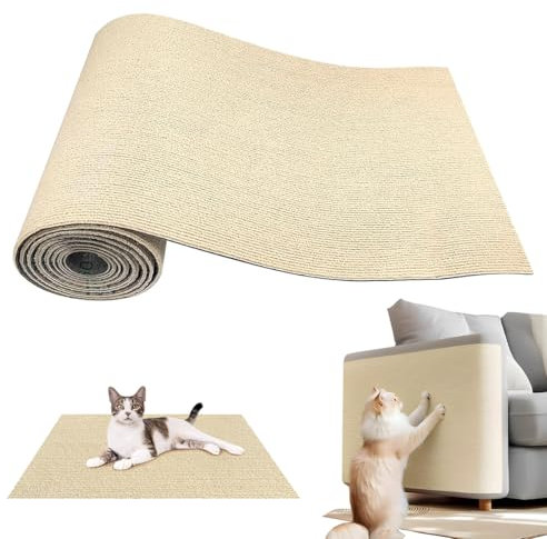 Doksvp 200cm×40cm Rascador para Gatos Sofa, Alfombra Rascador para Gatos, Protector Sofa Gatos ArañAzo, Tapete Gatos Autoadhesivo, para Pared, Esquina y Sofá