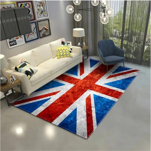 SHAOPENGA Area Tappeto Bandiera Inglese Tappeto Per Soggiorno Retrò British Area Tappeto Camera Tavolino Da Caffè Tappetino Per Camera Da Letto 140X200Cm