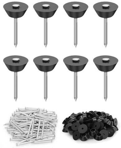 Haliya 100 Stück Dichtnägel für Noppenbahn 2,5x30mm, Montagenägel mit Gummischeibe für Noppenfolie Hochbeet, Baudrainage & Blumentöpfe