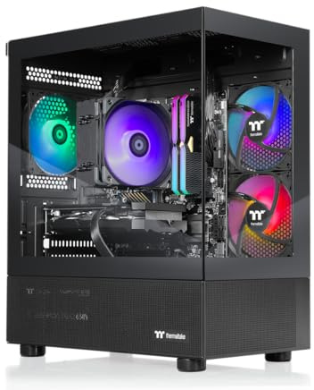 Thermaltake LCGS View 7696X-170 Gaming Desktop (AMD Ryzen™5 7600X, ToughRam 32GB DDR5 6000MT/s RGB Memory, AMD Radeon™ RX 9060 XT 16GB, 1TB NVMe M.2, WiFi, Windows 11) V17B-B650-96X-LCS