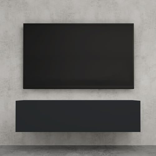 doporro Mobile Porta TV Sospeso 120 cm con 2 Ante per Soggiorno | Finitura Antracite Opaco, Installazione Sospesa a Parete, Struttura a 2 Ante, Madia Consolle per Salotto, Arredo Salvaspazio