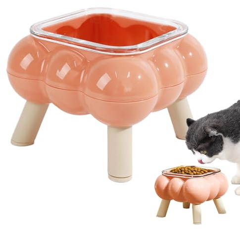 Shaersu Plato Elevado para Gatos | Plato Alto para Mascotas, De Comida Elevado Antideslizante para Hogar, Interiores, Viajes, Sala, Apartamento, Exteriores