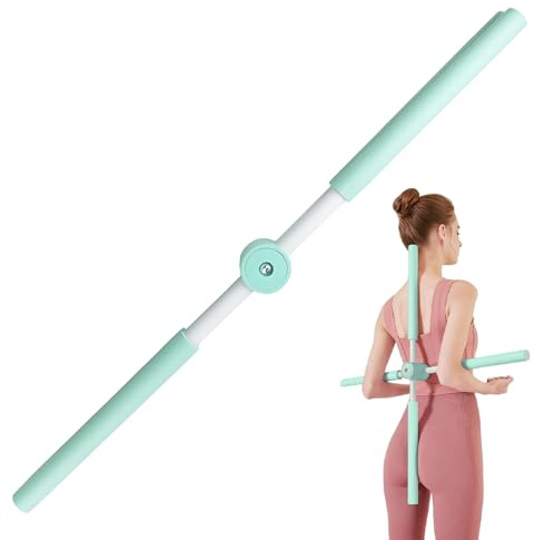 HOVCEH Yoga Stange Kreuz, Haltungskorrektur-stab Gegen Rundrücken, 360 °-Drehung Yoga Stick für Rücken & Nacken, Rücken Kreuz für Hause Ganzkörpertraining,Fitnessstudio,Stretch,Sculpt