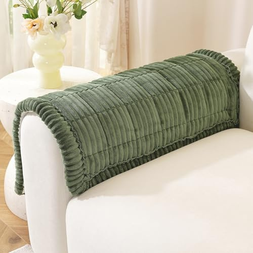 Royhom Dicke Sofa Überzug für Haustiere, Anti-Rutsch Sofabezug 2 3 4 Sitzer, Grün Couch Überzug, Sofaschoner für Wohnzimmer (Armlehne, 50 x 60 cm, 2 Stück)