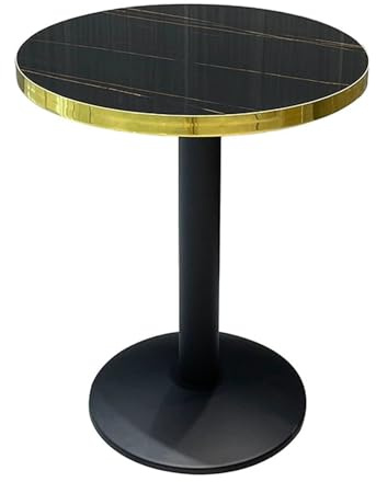Preferspace Runder Stehtisch mit schmiedeeisernen Beinen und Holzfurnier for schmale Küchen, Hausbars, Wohnzimmer und Hochzeitsfeiern